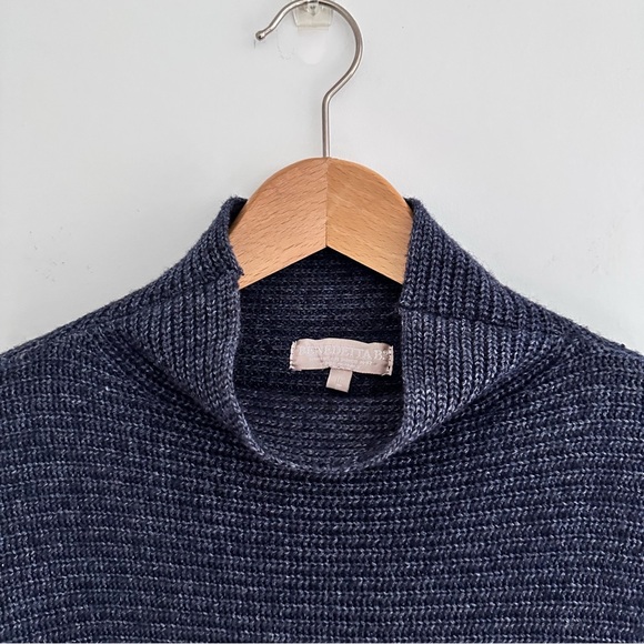 Benedetta B. Merino Wool Cashmere Blend Mock Neck Ribbed Sweater Size L - Picture 2 of 8